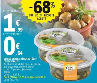 E.Leclerc Olives Vertes Dénoyautées offre