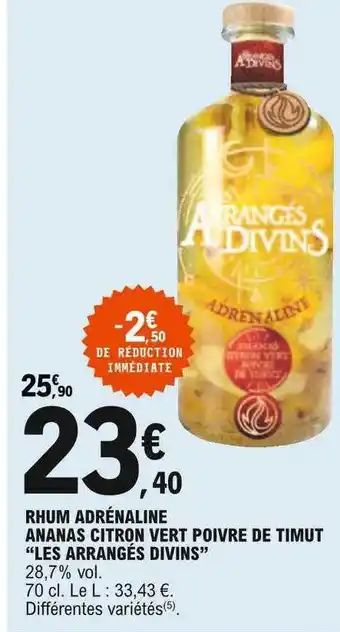 E.Leclerc Rhum Adrénaline Ananas Citron Vert Poivre De Timut offre