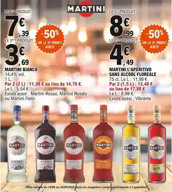 E.Leclerc Martini Bianco, Martini L'apéritivo Sans Alcool Floreale offre