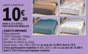 E.Leclerc Couette Imprimée offre