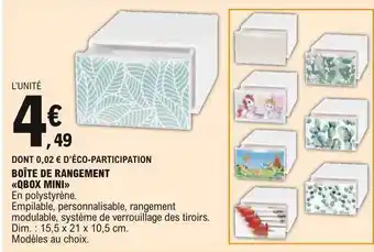 E.Leclerc Boîte De Rangement «qbox Mini» offre