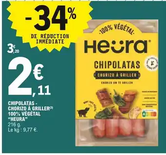 E.Leclerc Chipolatas-chorizo à Griller 100% Végétal offre