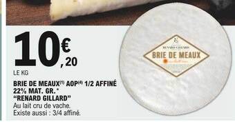 E.Leclerc Brie De Meaux Aop 1-2 Affiné 22% Mat. Gr. offre