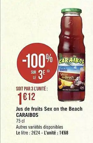 Géant Casino Jud De Fruits Sex On The Beach Caraibos offre