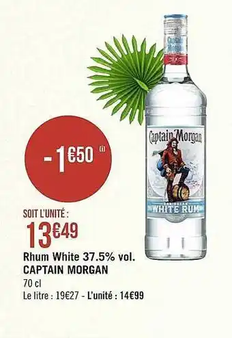 Géant Casino Rhum White 37,5% Vol. Captain Morgan offre