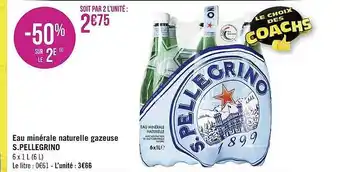 Géant Casino Eau Minérale Naturelle Gazeuse S.pellegrino offre
