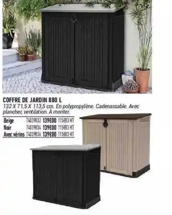 Bricorama Coffre De Jardin 880l offre