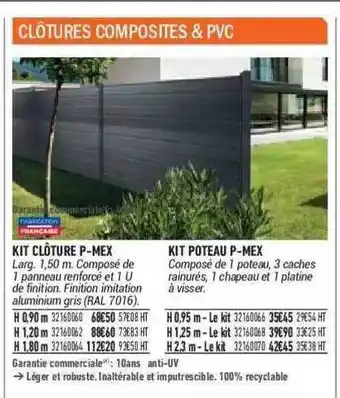 Bricorama Kit Clôture P-mex, Kit Poteau P-mex offre