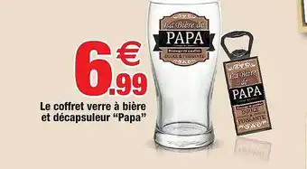 Bazarland Le Coffret Verre à Bière Et Décapsuleur offre