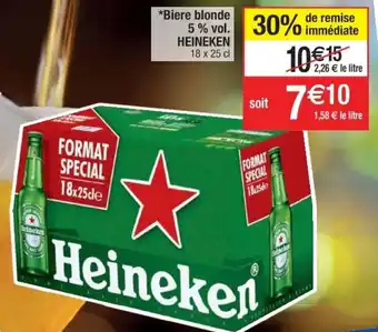Cora x Carrefour Biere Blonde 5 % Vol. Heineken offre