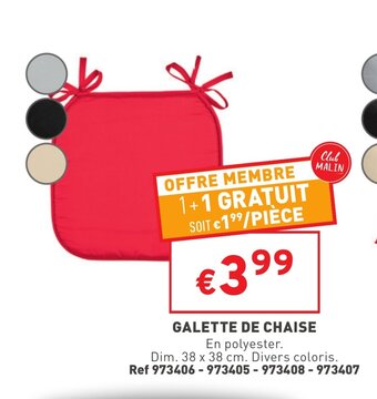 Trafic Galette de chaise offre