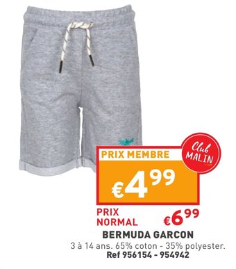 Trafic Bermuda garcon offre