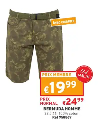 Trafic Bermuda homme offre