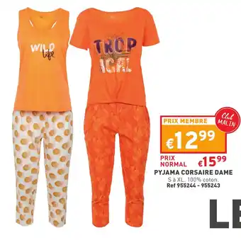 Trafic Pyjama corsaire dame offre