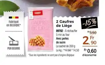 Thiriet 2 Gaufres de liège offre