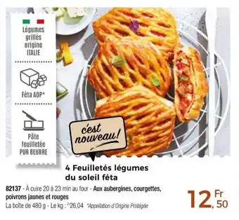 Thiriet 4 Feuilletés légumes du soleil féta offre