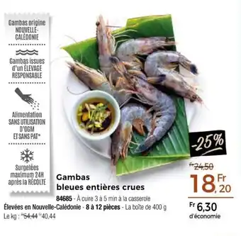 Thiriet Gambas bleues entières crues offre