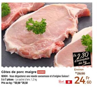 Thiriet Côtes de porc maigre offre