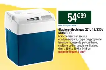 Cora x Carrefour MOBICOOL glacière électrique 27 L 12/230V offre
