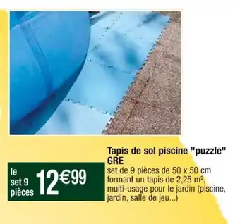Cora x Carrefour Tapis de sol piscine "puzzle" GRE offre