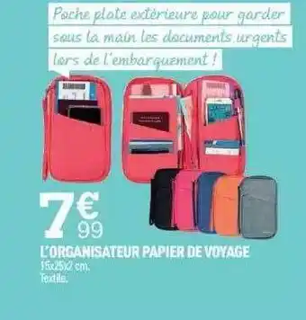 Centrakor L'organisateur Papier De Voyage offre