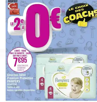 Casino Supermarchés Pampers Couches Bébé Premium Protection offre