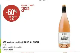 Casino Supermarchés AOC Ventoux Rosé La Pierre Du Diable offre