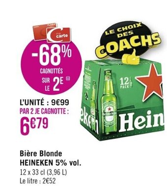Casino Supermarchés Heineken Bière Blonde 5% vol offre