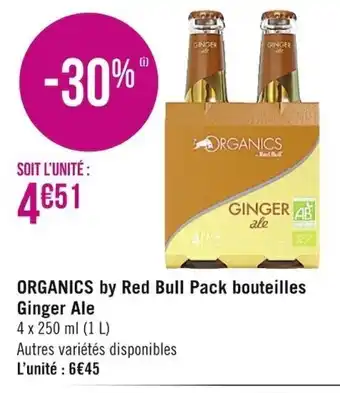 Casino Supermarchés Organics by Red Bull Pack Bouteilles Ginger Ale offre