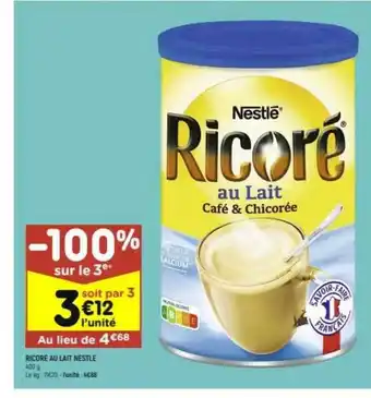 Leader Price Ricoré Au Lait Nestlé offre