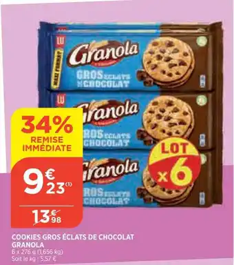 Bi1 Cookies Gros éclats De Chocolat Granola offre