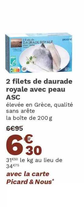 2 Filets De Daurade Royale Avec Peau Asc