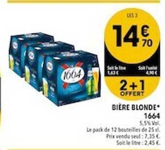 Supeco Bière Blonde 1664 offre