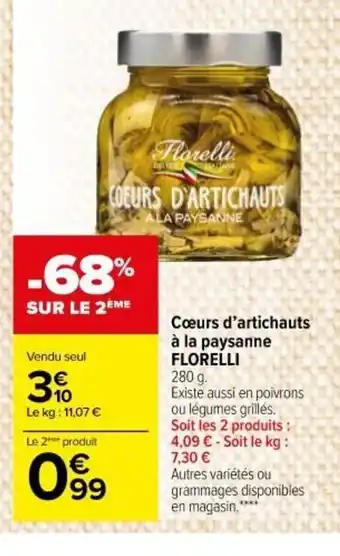 Carrefour Market Cœurs d'Artichauts à La Paysanne Florelli offre