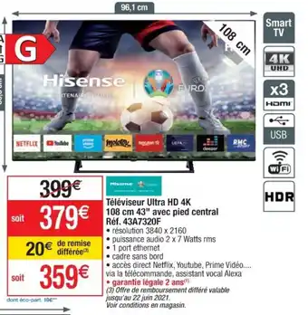 Cora x Carrefour Téléviseur Ultra HD 4k offre