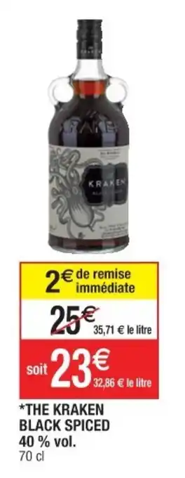 Cora x Carrefour The Kraken Black Spiced 40% vol. offre