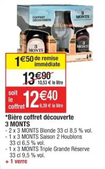 Cora x Carrefour Bière coffret decouverte 3 Monts offre