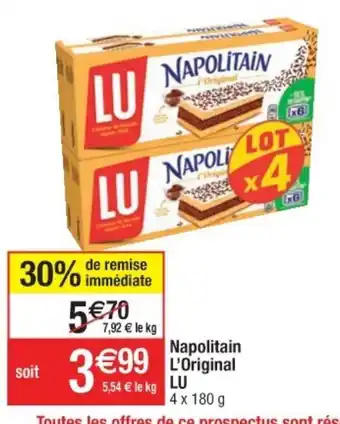 Cora x Carrefour Napolitain L'Original LU offre