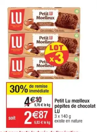 Cora x Carrefour Petit Lu moelleux pépites de chocolat LU offre