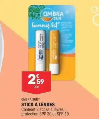 ALDI Stick à Lèvres Ombra Sun offre