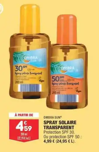 ALDI Spray Solaire Transparent Ombra Sun offre