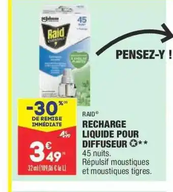 ALDI Recharge Liquide Pour Diffuseur Raid offre