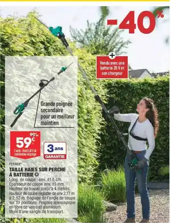 ALDI Taille Haies Sur Perche à Batterie Ferrex offre
