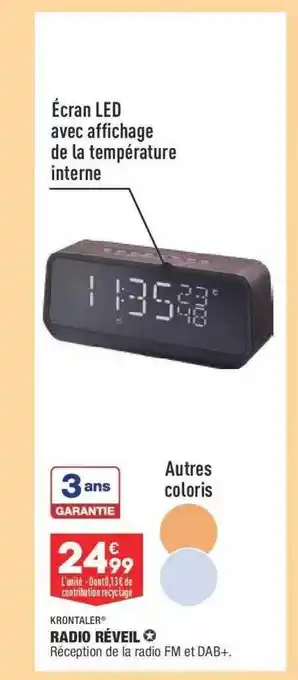 ALDI Radio Réveil Krontaler offre
