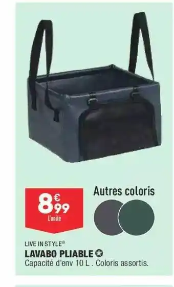 ALDI Lavabo Pliable Live In Style offre