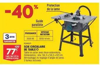 ALDI Scie Circulaire De Table Ferrex offre