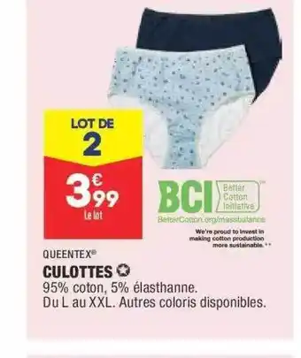 ALDI Culottes Queentex offre