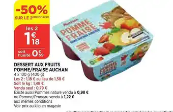 Dessert Aux Fruits Pomme-fraise Auchan
