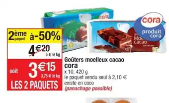 Cora x Carrefour Goûter moelleux cacao offre