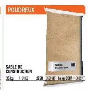 Bricorama Sable De Construction offre
